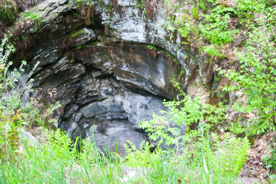 Looking down into the pothole