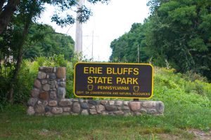 Erie Bluffs State Park sign