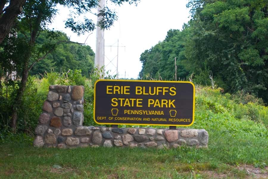 Erie Bluffs State Park sign