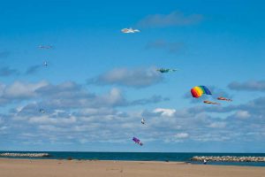 kite surfing on Lake Erie