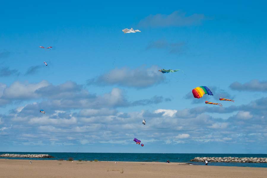 kite surfing on Lake Erie