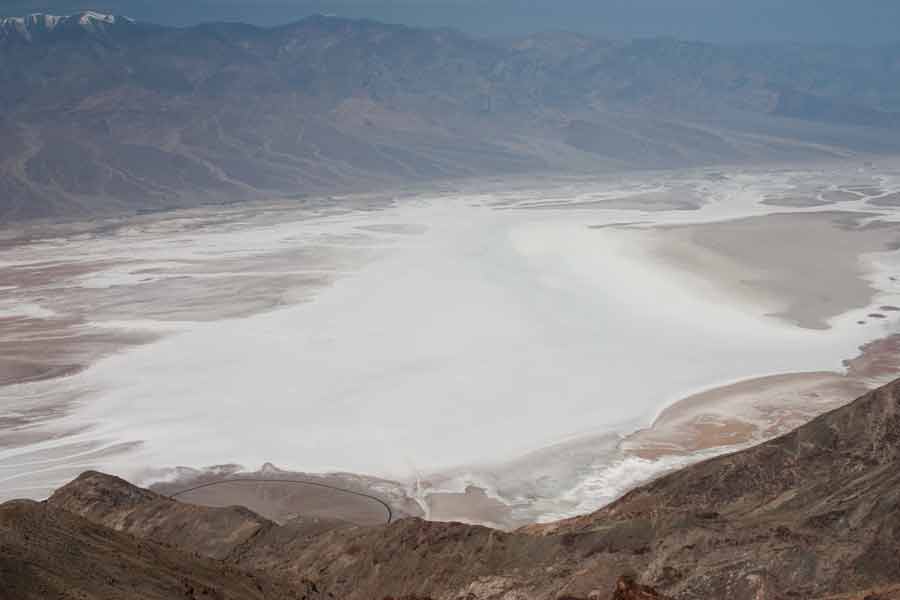 a vast salt field in a valley