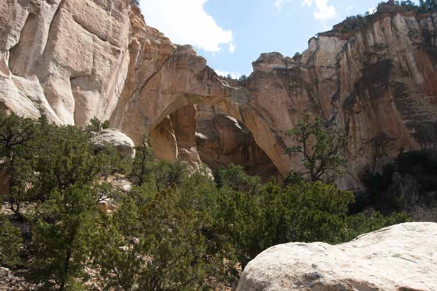 an arch in a canyon wall