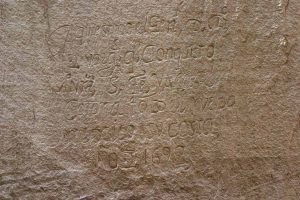 a Spanish carving in the wall dated 1692