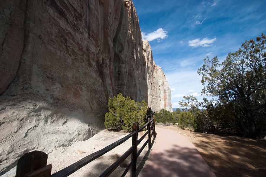 path along El Morro rock wall