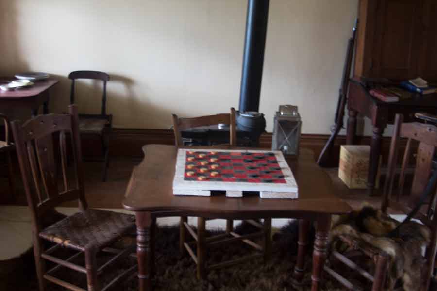 checkerboard on a table