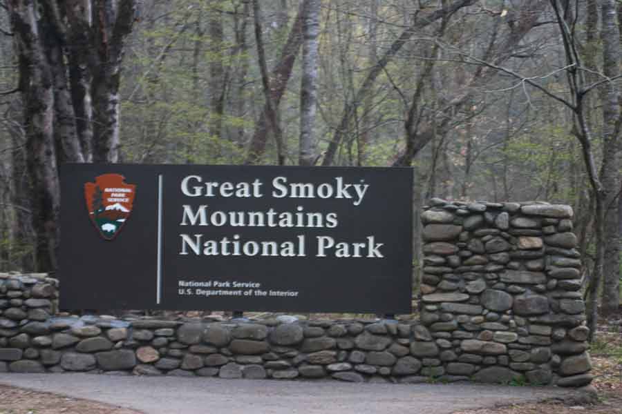 sign for Great Smoky Mountains National Park