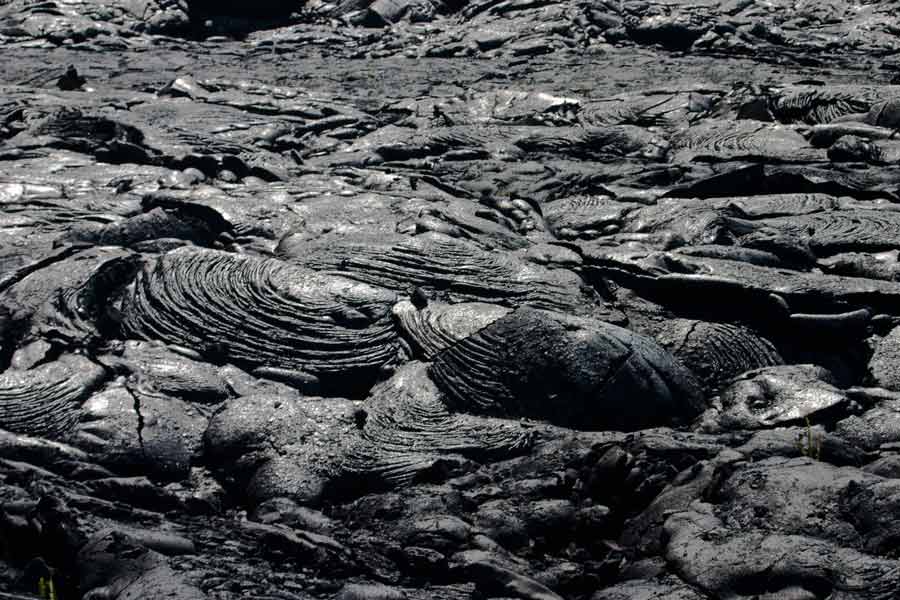 Here the black rock is smooth.