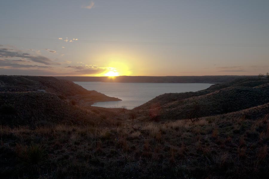 sunset over the lake