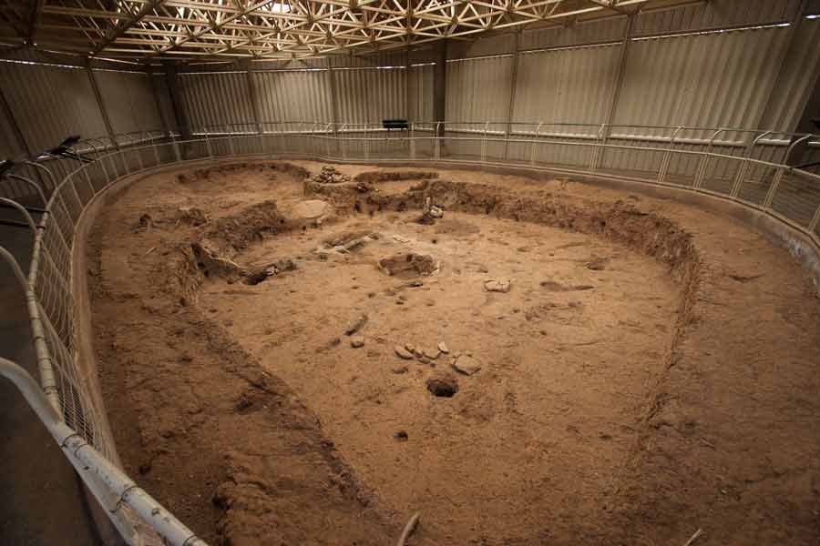 an enclosed archeological site