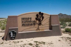 sign for Mojave National Preserve