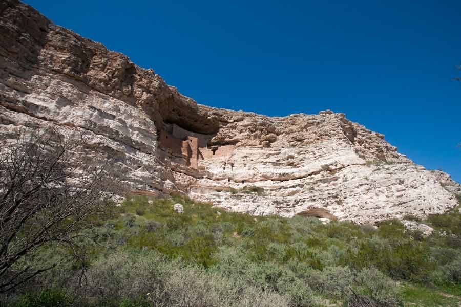 wide angle view of Montezuma's Castle