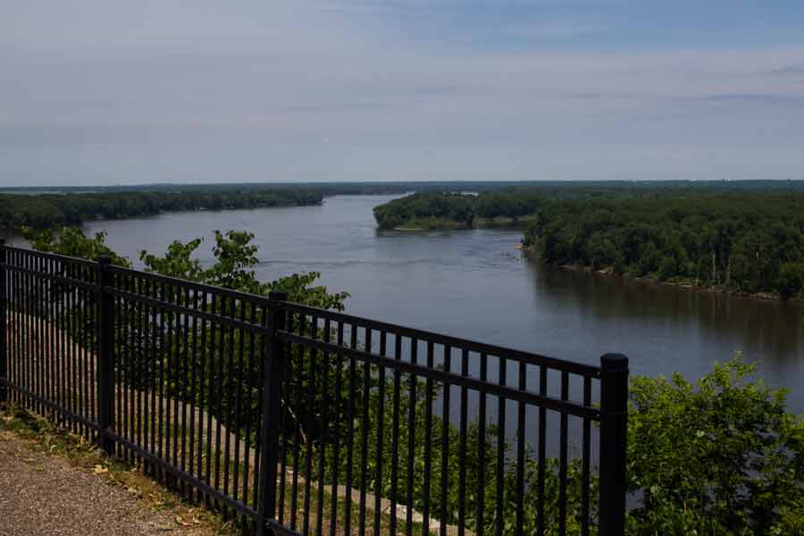 fence overlooking the Mississippi River