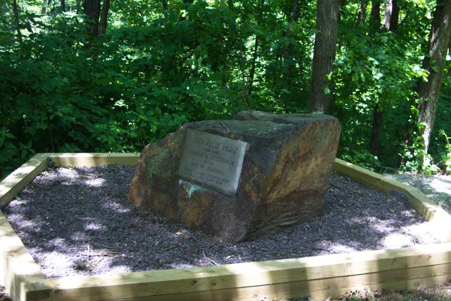 rock with a plaque