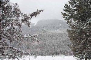 view of a nearby mountain