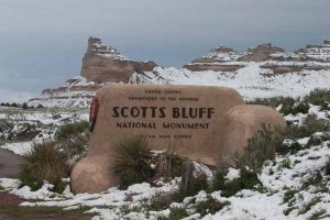 sign for Scotts Bluff National Monument