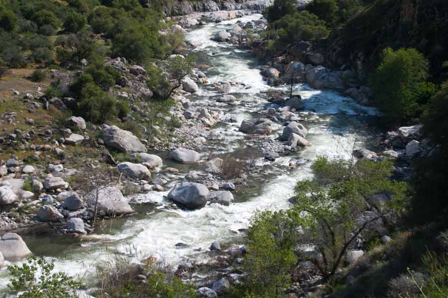 a shallow but fast moving stream