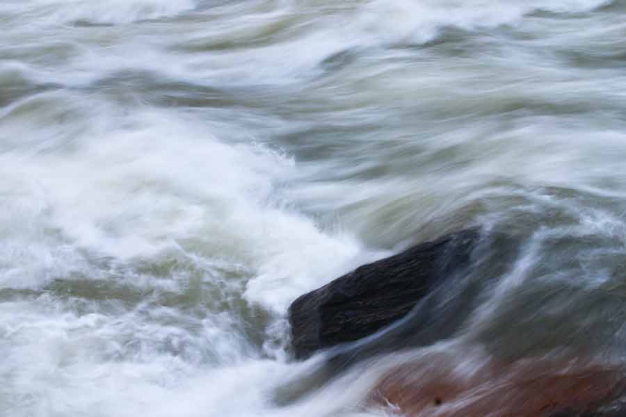 close up of the rushing water