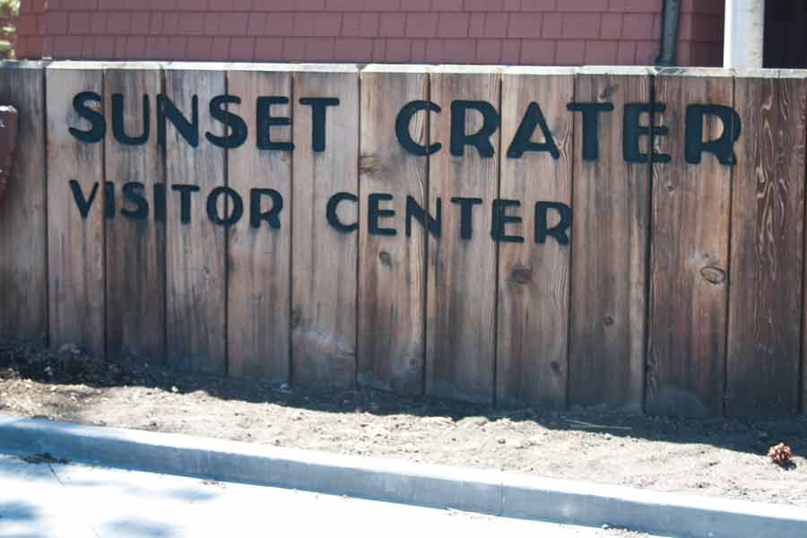 sign for Sunset Crater Visitor Center