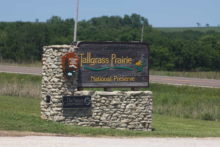 sign for Tallgrass Prairie National Preserve