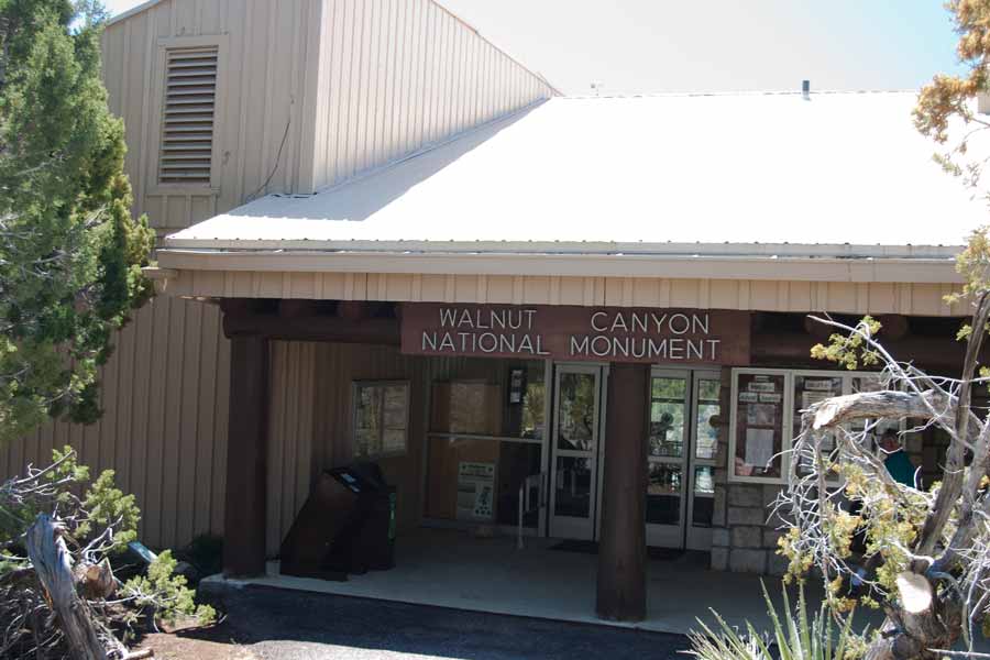 Walnut Canyon National Monument sign on visitor center