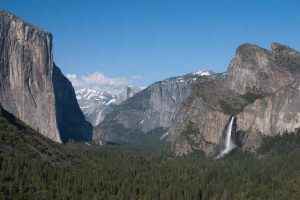 view of El Capitan, Half Dome, and Bridalveil Falls