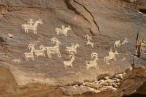 pictographs on a rock
