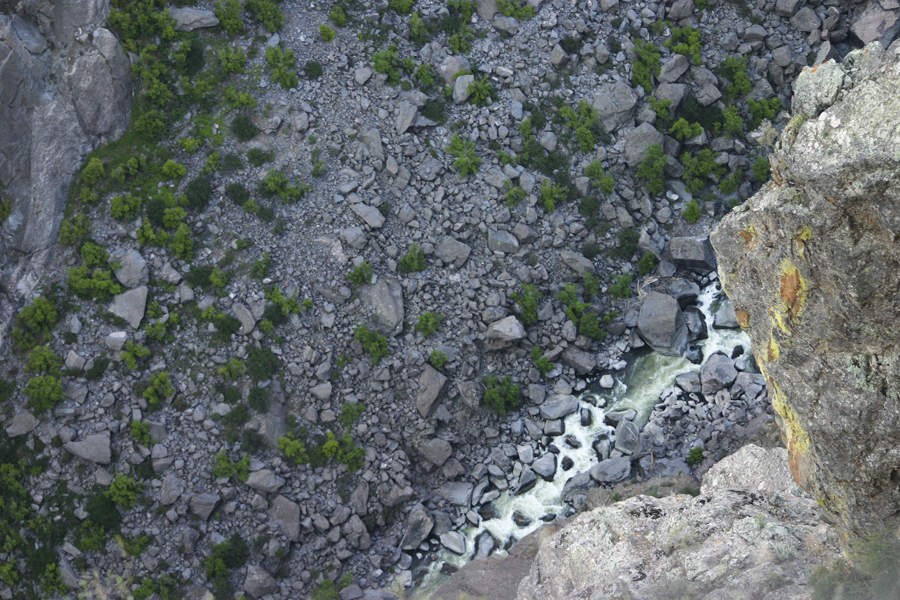 looking down at the river