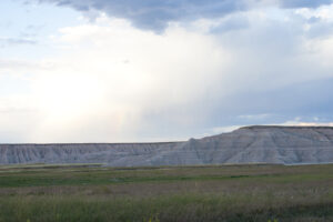 hint of rainbow above the Badlands