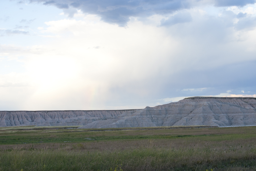 hint of rainbow above the Badlands