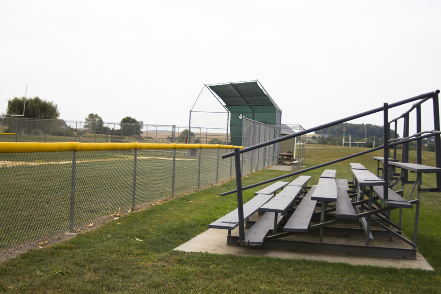 bleachers beside the ball field