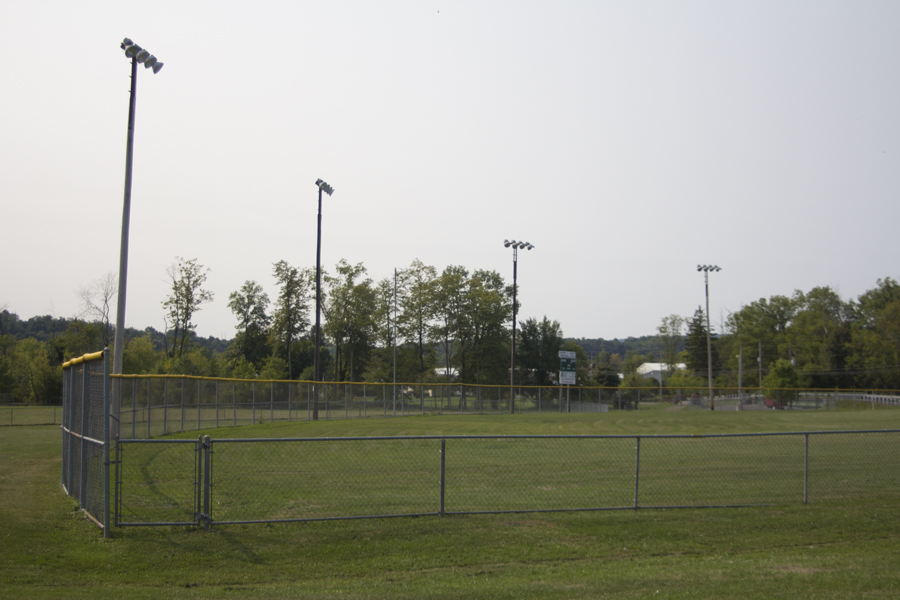 outfield with lights
