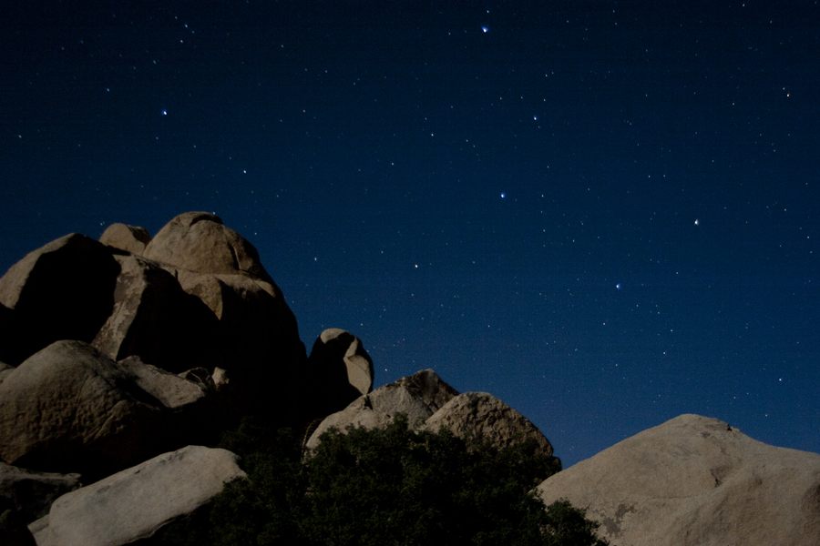 Big Dipper over rocks