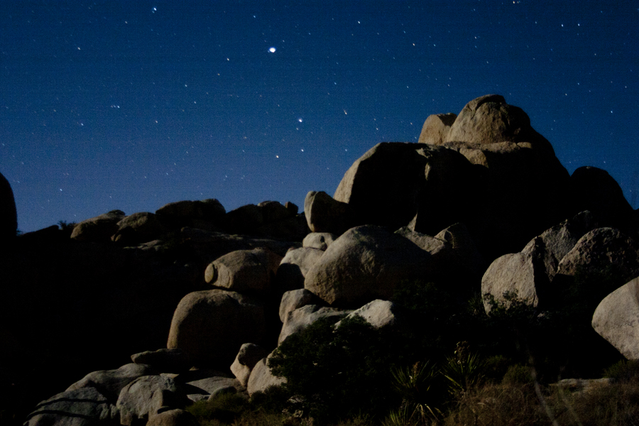 rocks at night