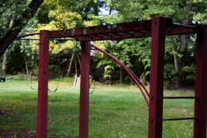 the monkey bars are missing a few rungs