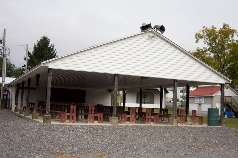 pavilion with picnic tables