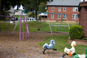 playground bouncies and swings