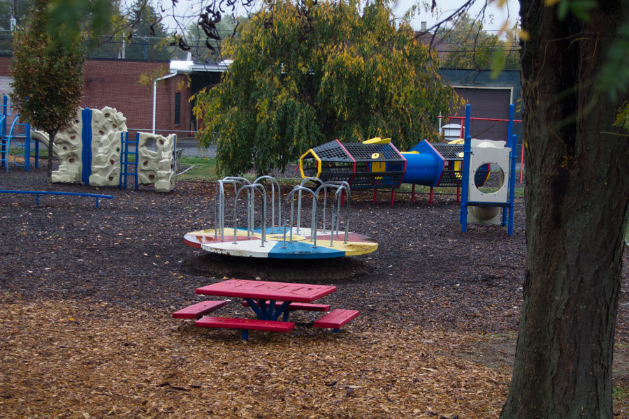merry-go-round and other playground equipment