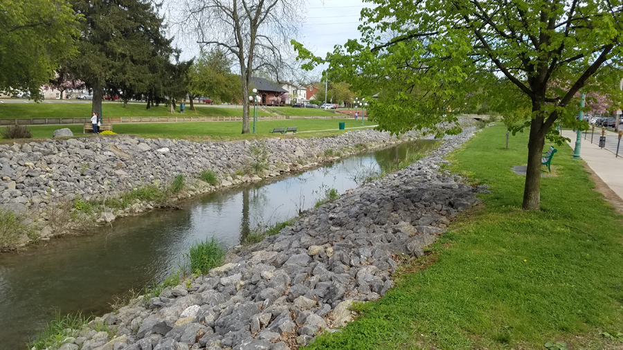 stream with rocky shores
