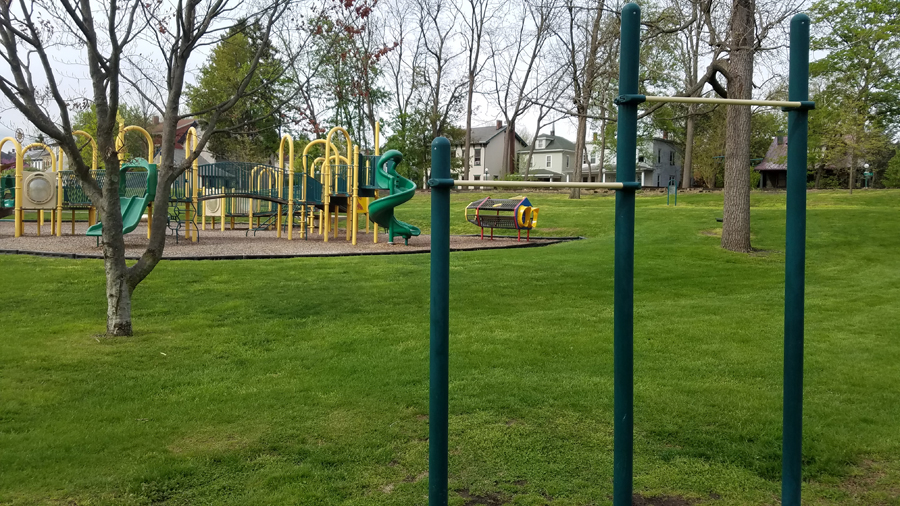 wellness path beside playground