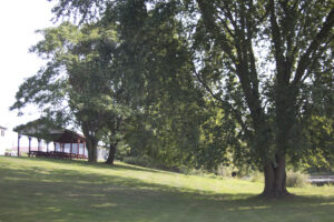 a second pavilion up a slight hill