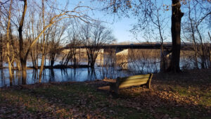 bench overlooking river