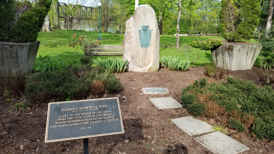 park sign and garden