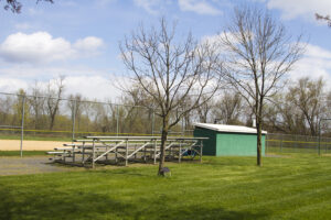 bleachers and dugout