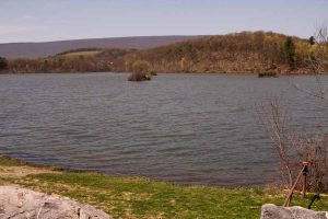 view across the lake