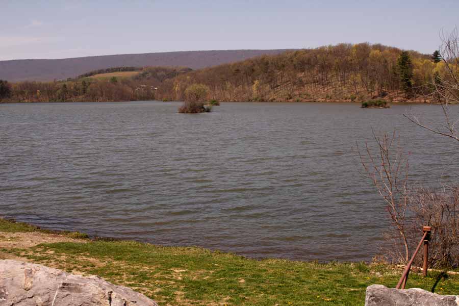view across the lake