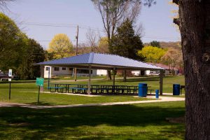 pavilion with picnic tables