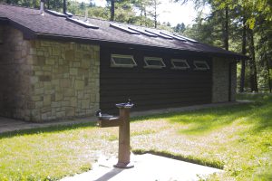 restrooms and water fountain