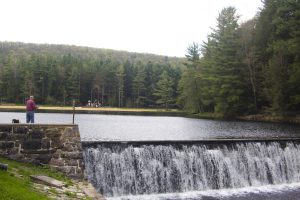 fishing beside the dam
