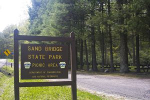 entrance sign for Sand Bridge State Park